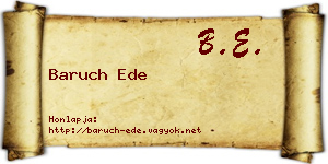 Baruch Ede névjegykártya